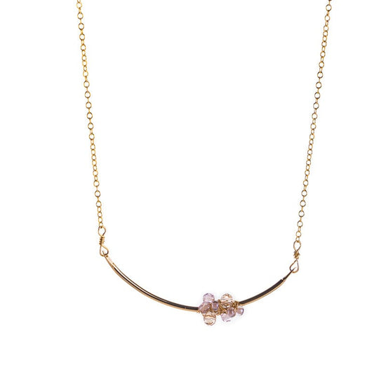 Champagne Quartz Cluster Bar Necklace Liv & B Designs