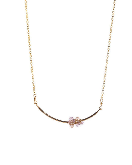 Champagne Quartz Cluster Bar Necklace Liv & B Designs