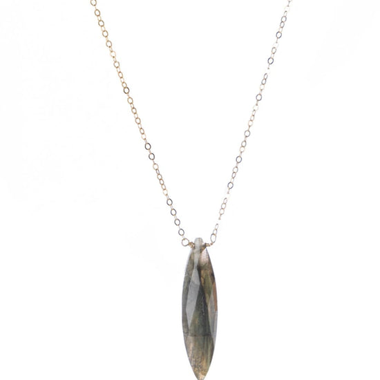Long Labradorite Spear Necklace Liv & B Designs
