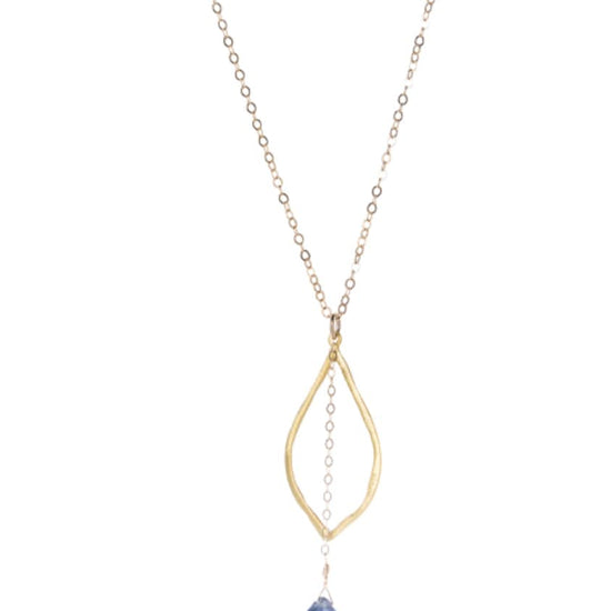 Kyanite and Vermeil Chain Drop Necklace Liv & B Designs