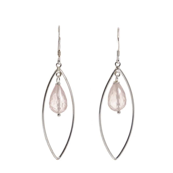 Liv & B Earrings Marquis Rose Quartz Earring