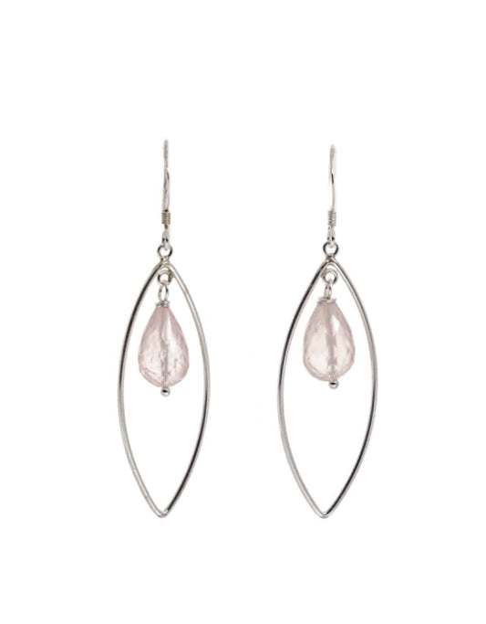 Liv & B Earrings Marquis Rose Quartz Earring