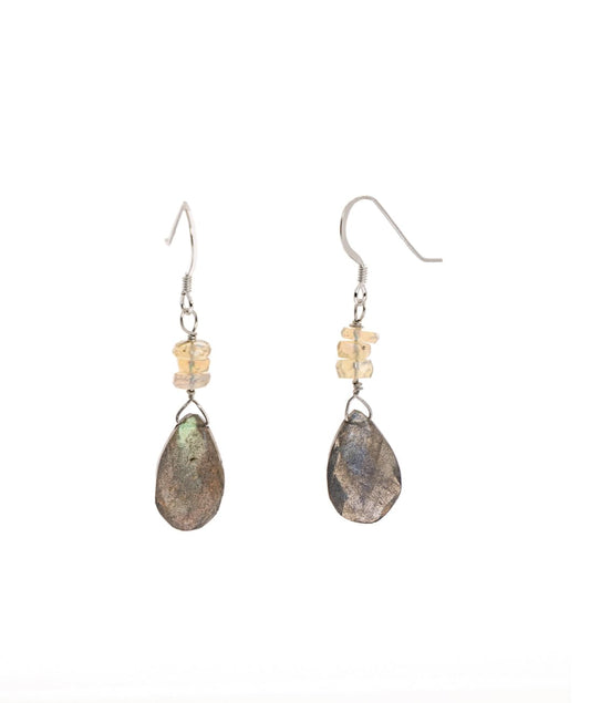 Liv & B Earrings Opal and Labradorite Earrings