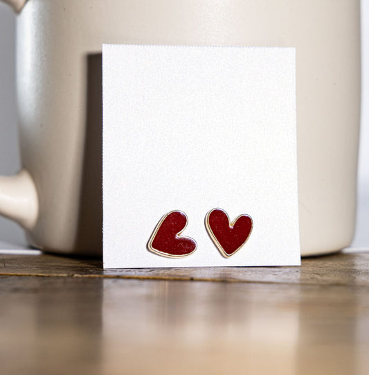 Liv & B Earrings Red Enamel Studded earrings