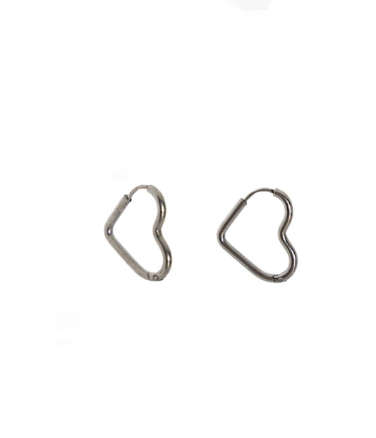 Liv & B Earrings Sterling Silver Heart Hoops