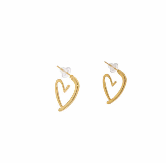 Liv & B Earrings Studded Gold Heart Earrings