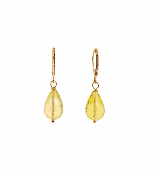 Liv & B Enchanted Lemon Quartz Drop Necklace
