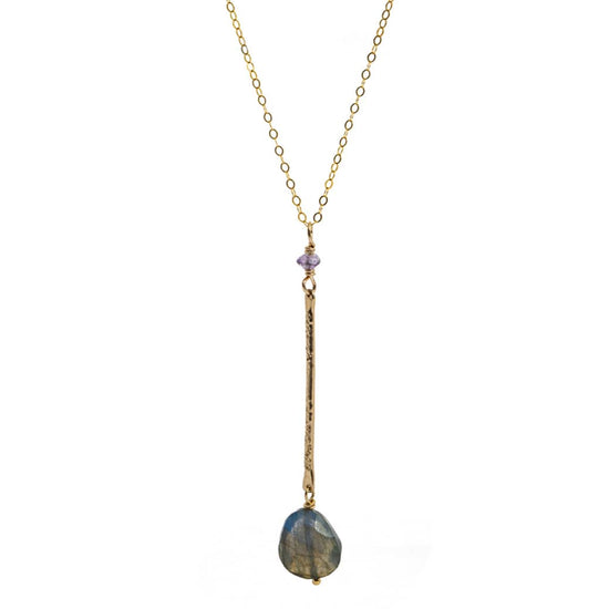 Liv & B Labradorite gemstone Stick Necklace