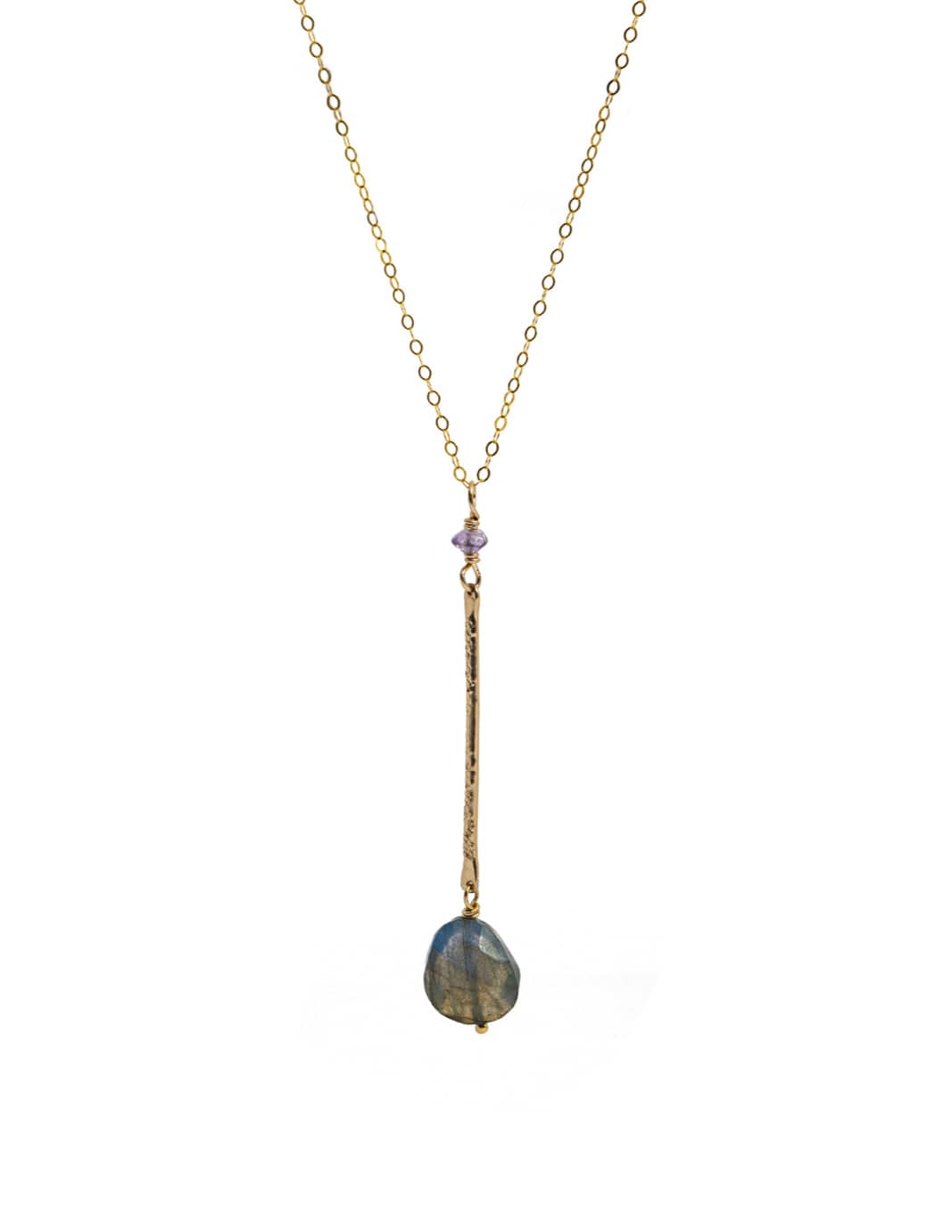 Liv & B Labradorite gemstone Stick Necklace