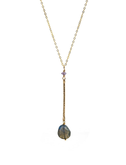 Liv & B Labradorite gemstone Stick Necklace