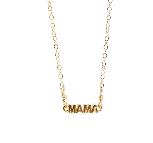 Liv & B Mama Necklace 14K Gold Fill Sideways