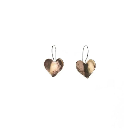 Liv & B Michelle Heart Brass Earrings