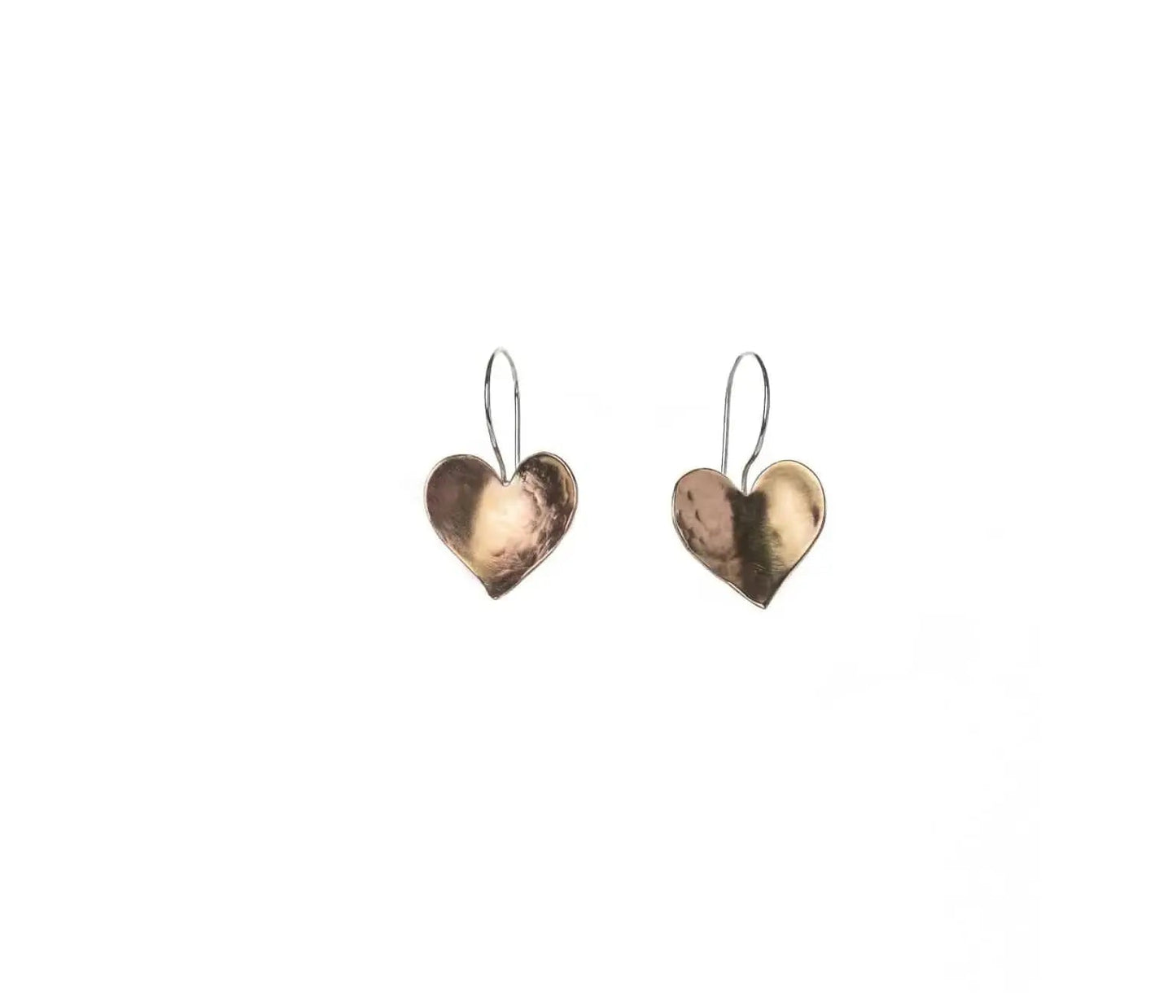 Liv & B Michelle Heart Brass Earrings