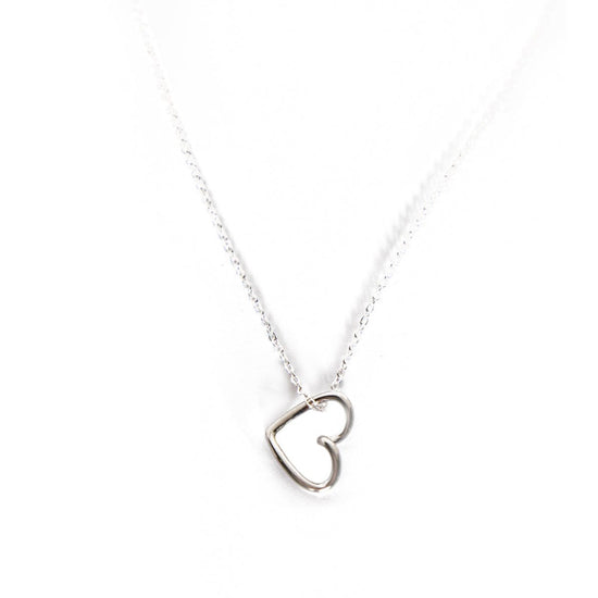 Liv & B Necklace Sterling Silver Floating Heart Necklace