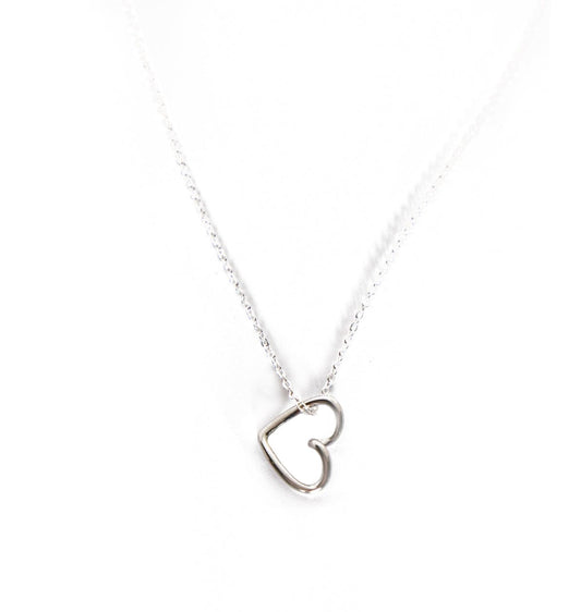 Liv & B Necklace Sterling Silver Floating Heart Necklace