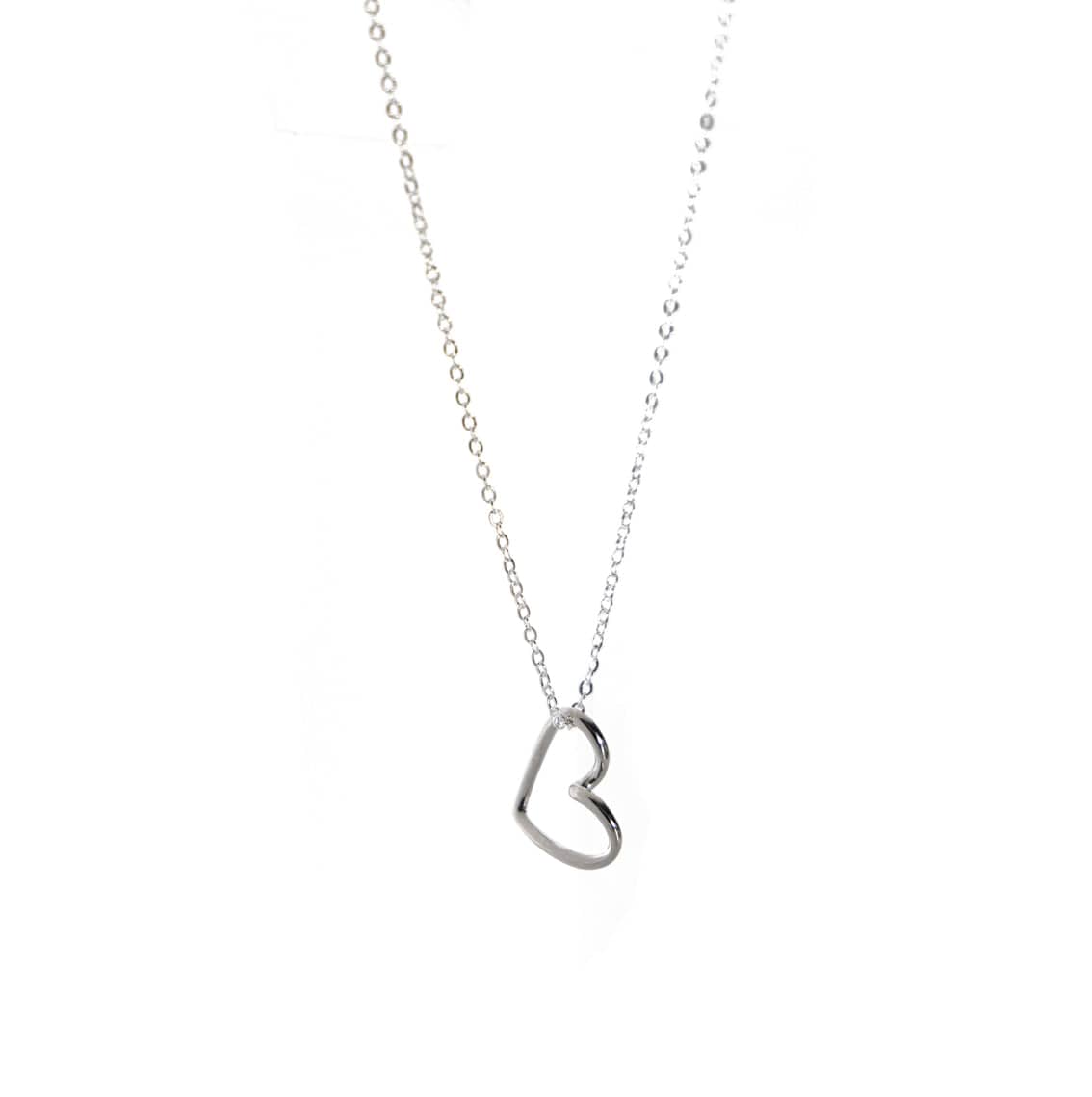 Liv & B Necklace Sterling Silver Floating Heart Necklace