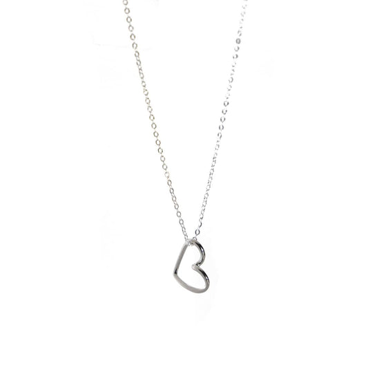 Liv & B Necklace Sterling Silver Floating Heart Necklace