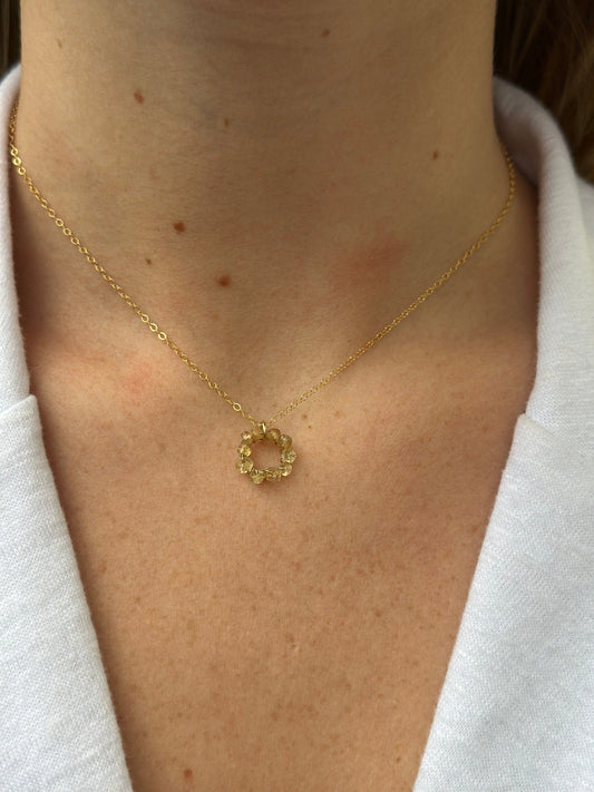 Liv & B Radiance Solstice 14 K Gold Fill Citrine Necklace