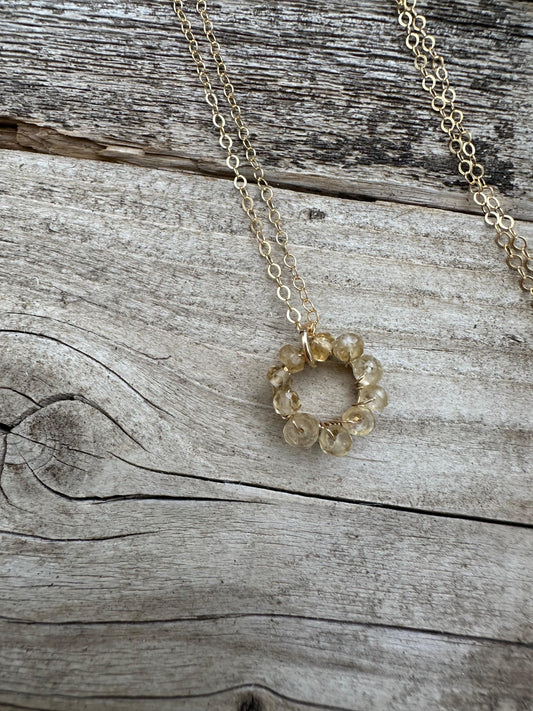 Liv & B Radiance Solstice 14 K Gold Fill Citrine Necklace