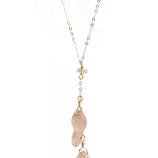 Liv & B Rose Quartz Cascading Gemstone Necklace