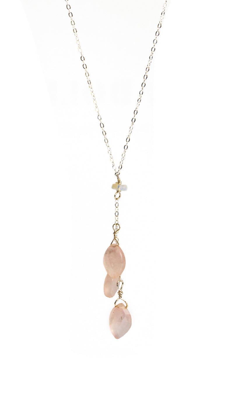 Liv & B Rose Quartz Cascading Gemstone Necklace