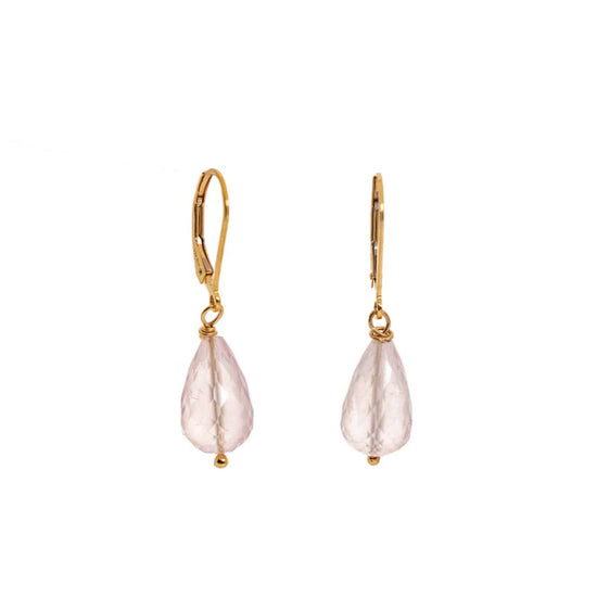 Liv & B Rose Quartz Faceted Gemstone Teardrops