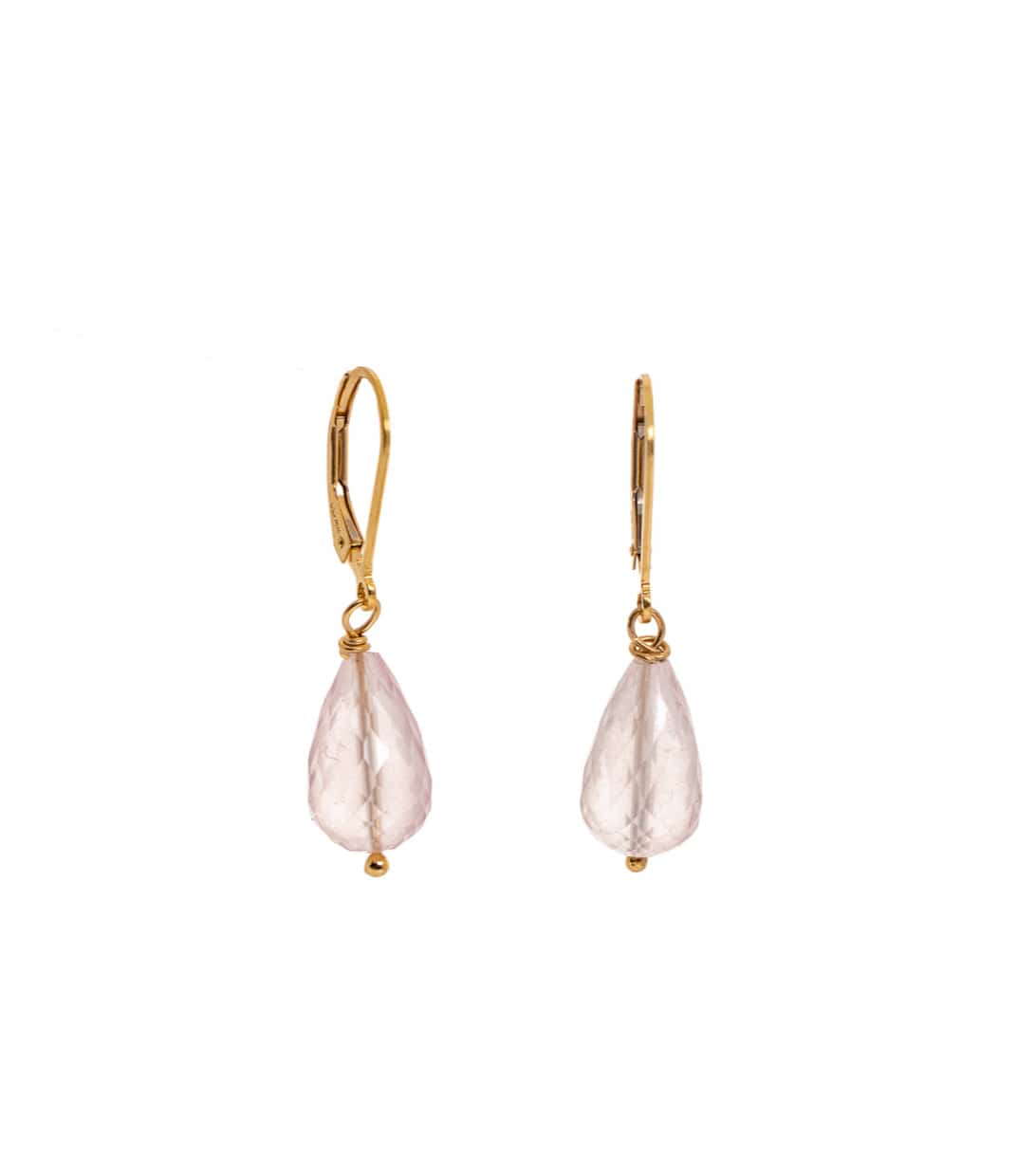 Liv & B Rose Quartz Faceted Gemstone Teardrops