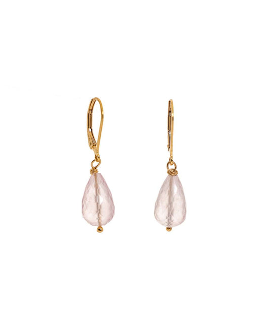 Liv & B Rose Quartz Faceted Gemstone Teardrops