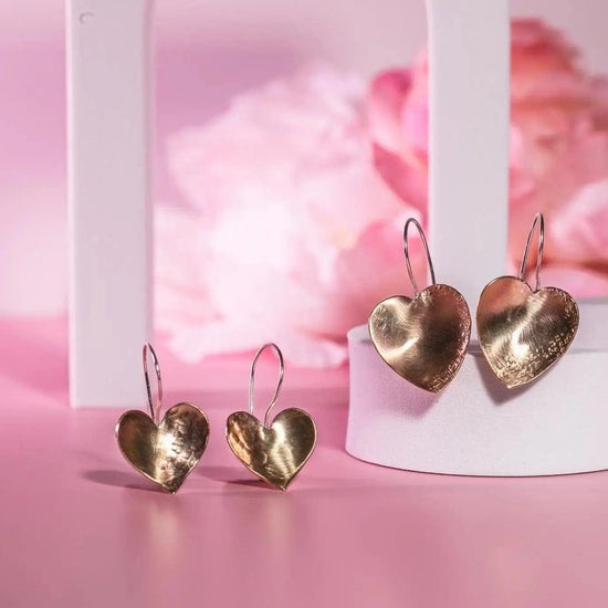 Liv & B small Michelle Heart Brass Earrings