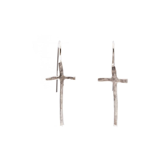 Liv & B Sterling Silver Cross Earrings