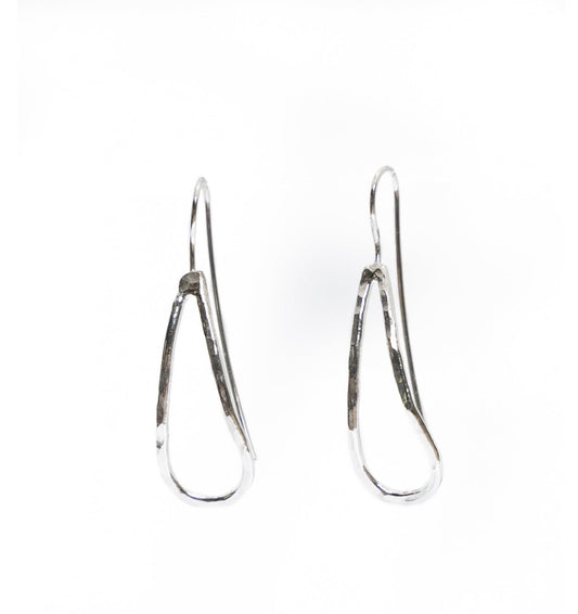Liv & B Sterling Silver Curved Long Teardrop Earrings