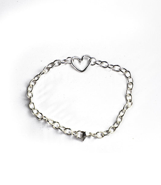 Liv & B Sterling Silver Heart Bracelet