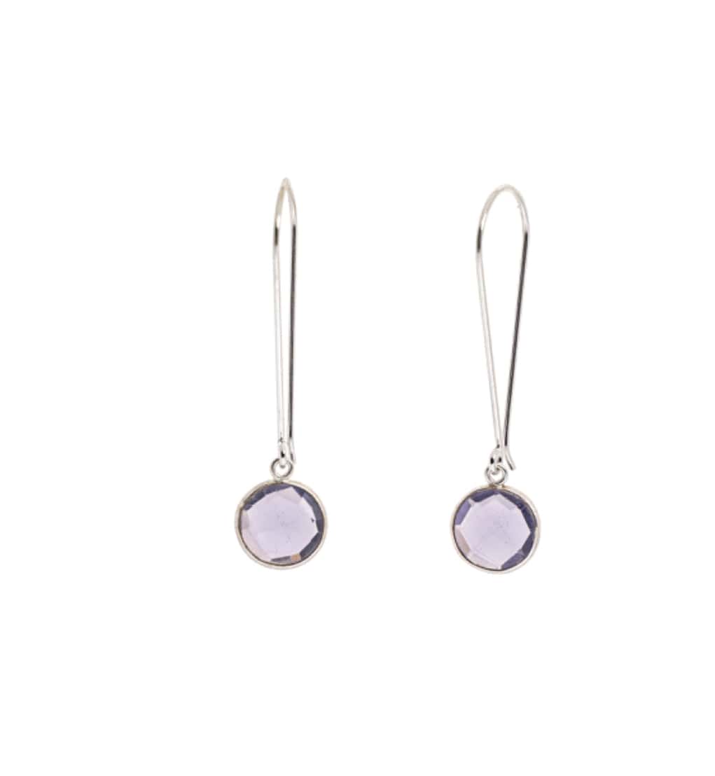 Liv & B Sterling Silver Iolite Round Earrings