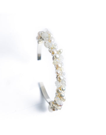 Liv & B Sterling Silver Pearl Encrusted Cuff