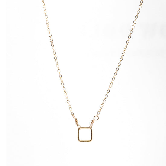 Liv & B Tiny 14K Gold Fill Square Necklace