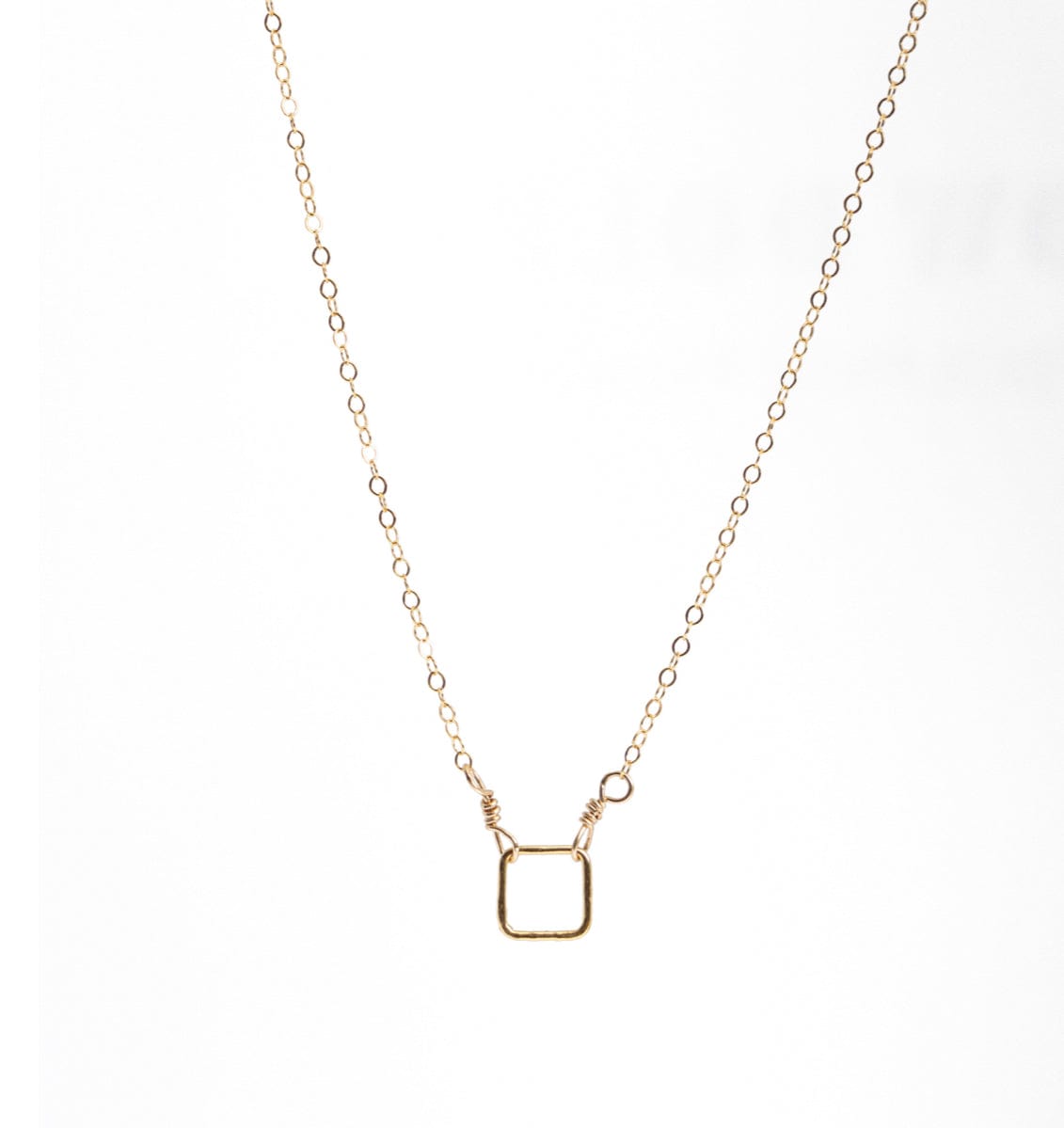 Liv & B Tiny 14K Gold Fill Square Necklace