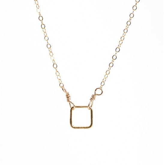 Liv & B Tiny 14K Gold Fill Square Necklace