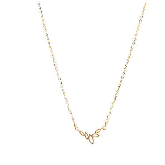 Liv & B Tiny Leaf Gold Fill Necklace
