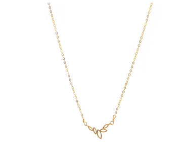 Liv & B Tiny Leaf Gold Fill Necklace