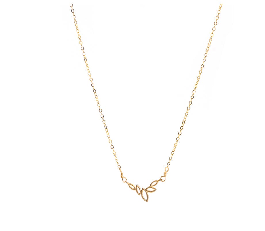 Liv & B Tiny Leaf Gold Fill Necklace