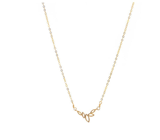 Liv & B Tiny Leaf Gold Fill Necklace
