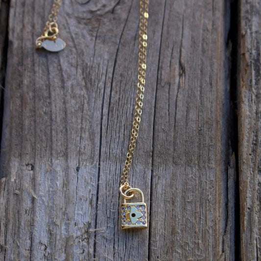 Liv & B Tiny Padlock Necklace