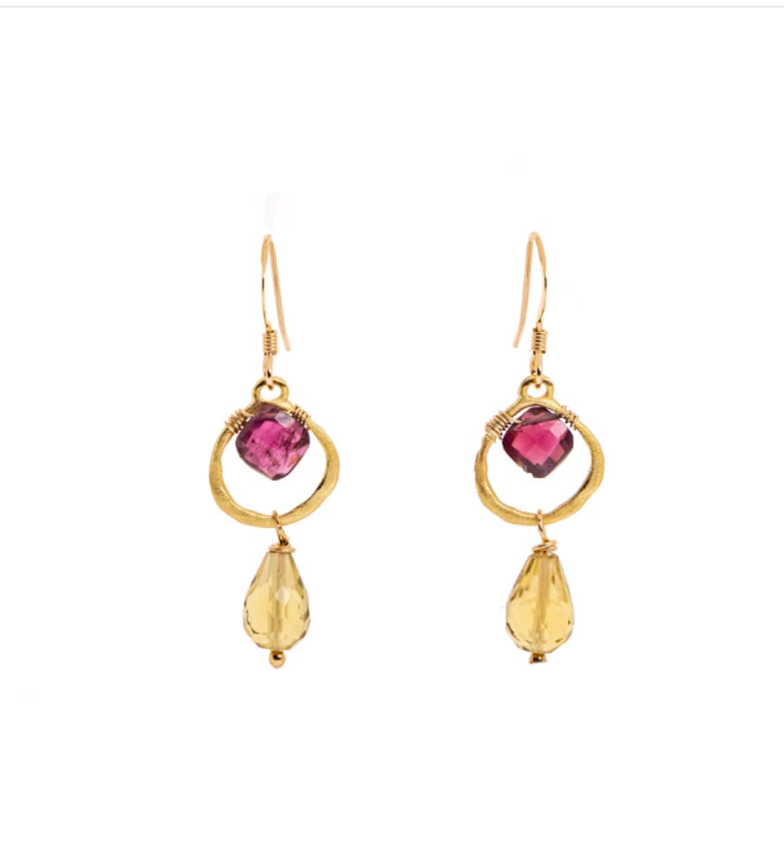 Liv & B Tiny Vermeil Garnet and Champagne