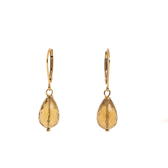 Liv & B Whiskey Quartz Faceted Gemstone Teardrops
