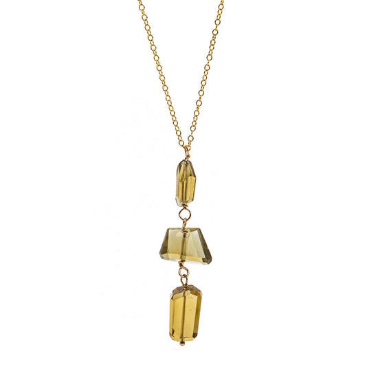 Liv & B Whiskey Quartz Triple Necklace