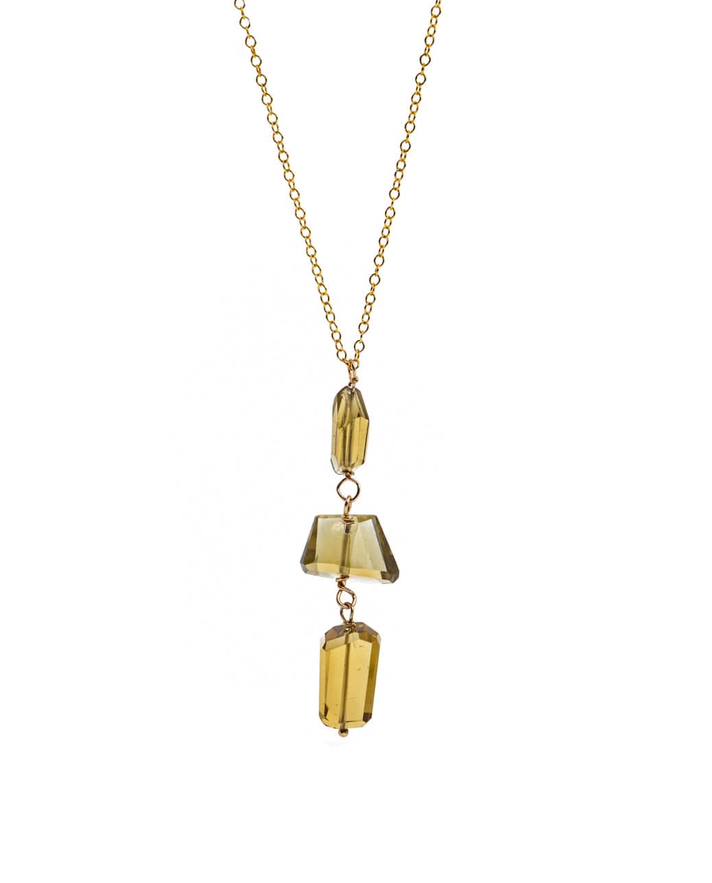 Liv & B Whiskey Quartz Triple Necklace