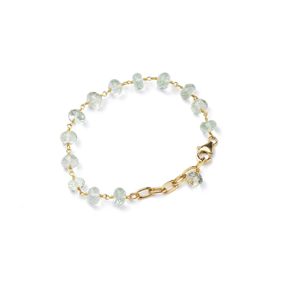 Green Amethyst Gold Fill Bracelet Liv and B Designs