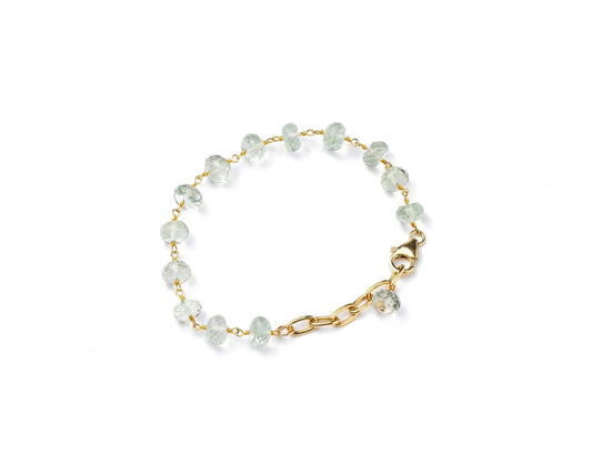 Green Amethyst Gold Fill Bracelet Liv and B Designs