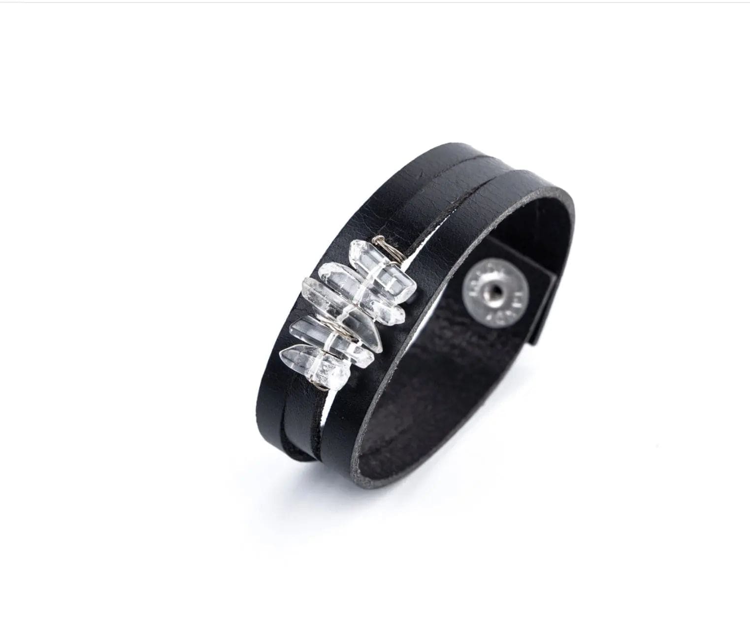 Athena Quartz Crystal Leather bracelet Liv and B Designs