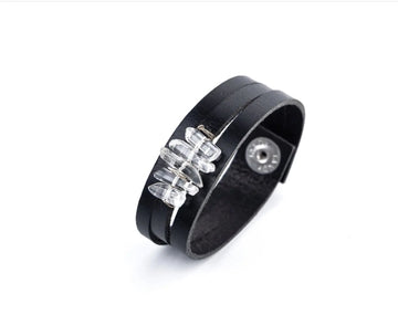 Athena Quartz Crystal Leather bracelet Liv and B Designs